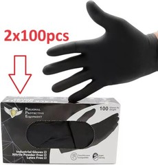 S&G Black Nitrile Gloves Latex Powder Free 5 Mil 2x100pcs 1000pcs M/L/XL