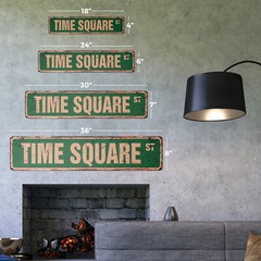 TIME SQUARE Vintage Street Sign Metal Plastic new york usa paper news