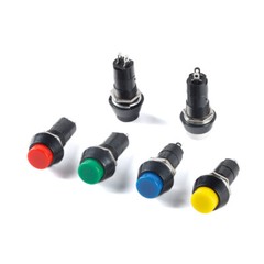 Round Push Button Momentary Switch Self Reset Red Green Blue Yellow Black White