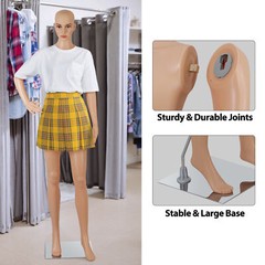69” Full Body Female Mannequin Dress Form Adjustable Postures for Display