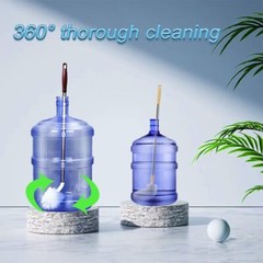 Bottle Brush, 3 Pack Long Handled Bucket Brushes with 2 Water Jug Caps, White