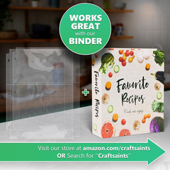 50 Pockets Full Size 4X6 for 8.5X11 (Pack of 25) Recipe Card Protectors Top-Load