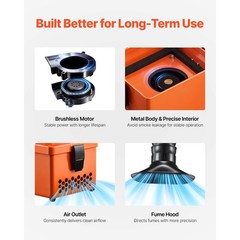 Uimoso Solder Fume Extractor with 80m³/h Airflow and Dual-Stage Filtration