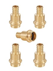 (Pack of 5) EFIELD 1/2 inch Press X 1/2 inch PEX Crimp Coupling Brass Adapters F
