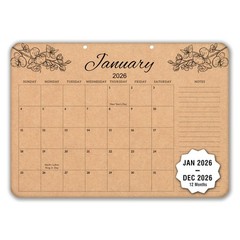 mudrit Desk Calendar 2026, 12 Months Large runs from Large, Brown
