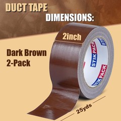 Colored Duct Tape, 2 Rolls Heavy Duty Dark Brown Duct Tape 9 Mil x 2 Inch x 2…