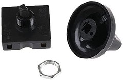 Black Fan Rotary Switch 4 Position 3 Speed Selector Switch Governor with Button
