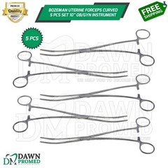 Bozeman Uterine Forceps 5 Pcs Set 10″ Curved OB/GYN Surgical Inst German Grade