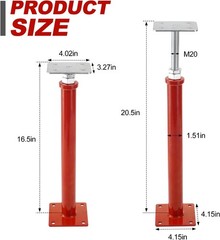 4PCS House Floor Jacks 16.5-20.5″ Adjustable Screw Jacks Post Foundation 6600lbs