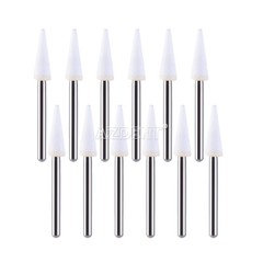 Dental White Stone Flame Mounted Polishing Burs- FG 12/pks Abrasion Point Bur
