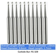 Vakker Dental Tungsten Carbide Burs for High Speed Handpiece FG 19mm