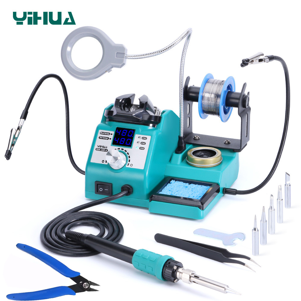 YIHUA 926LED-IV 60W Digital Soldering Station – Green/Black #US