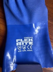 Cordova~5320 Blue PVC Flex-Rite Gloves~ Textured Finish 12 Inch Size: XL NEW!