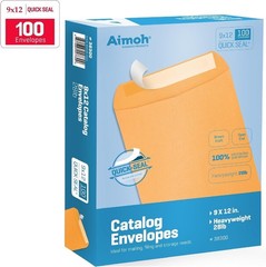 Versatile 9×12 Self-Seal Kraft Envelopes – 28lb, 100 Count for Reliable Mailing