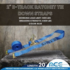 2″ x 12′ 16′ 20′ E-Track Ratchet Strap Truck Trailer Enclosed Cargo Van