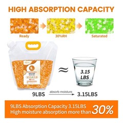 9 LBS Adsorbco Desiccant Beads, Indicating Silica Gel Beads (orange white mix ）