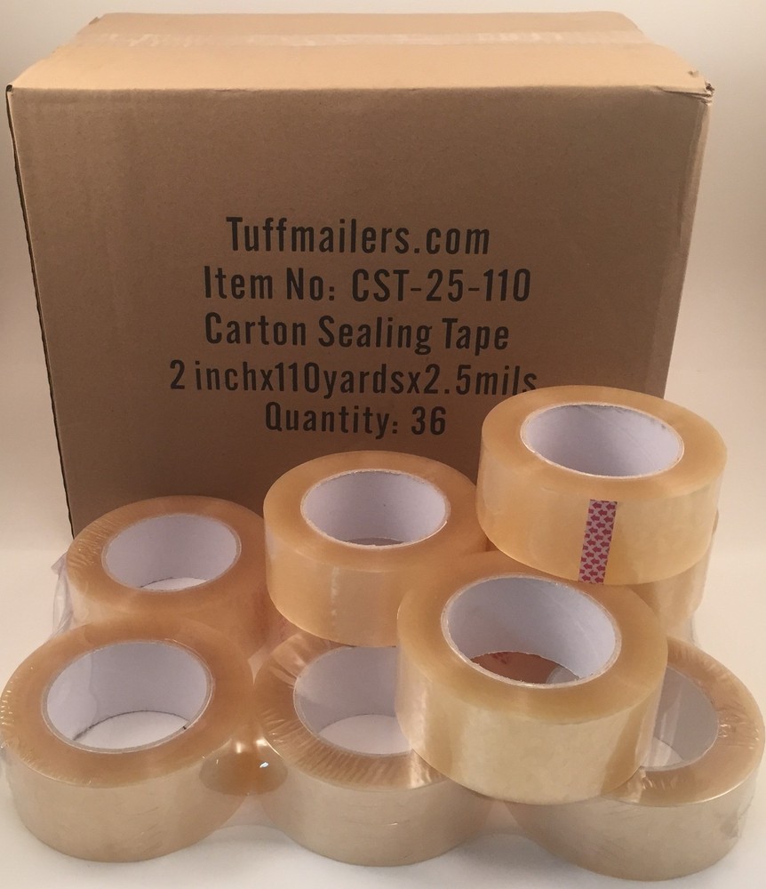 6 rolls Carton Sealing Clear Packing/Shipping/Box Tape- 2.5 Mil- 2″ x 110 Yards