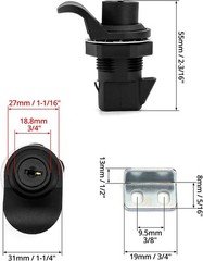 Push Button Latch, 2 Pack Plastic Push-to-Close Latches for Boat/Motorcycle