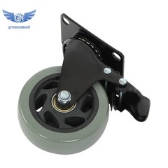 4Pcs Heavy Duty Polyurethane Casters 360 Rotation 4-Inch WIth Brake Grey Durable