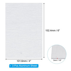 6061 T651 Aluminum Sheet Metal 4×6 Inch 1/8 Inch 3Pcs Flat Plate Industrial