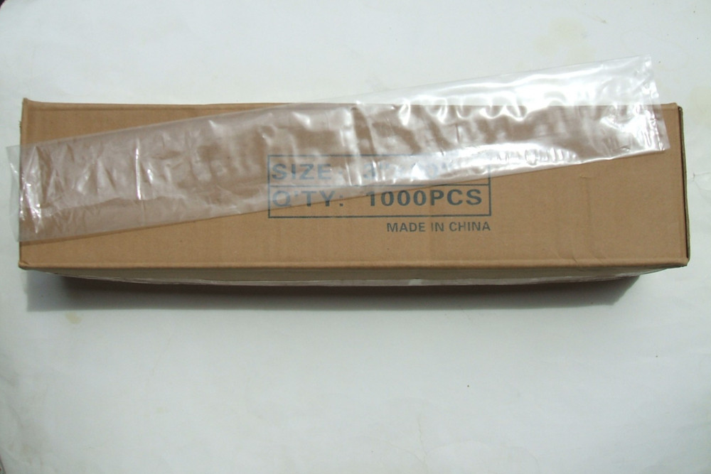 Case of 1000 Flat Poly Plastic Bags 3″ x 20″ Clear Open Top 2 Mil (10 Packs)