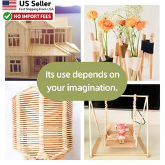 1/4 x 12 Inch Wooden Dowel Rods 25 PCS Unfinished Bamboo Sticks For Crafts USA
