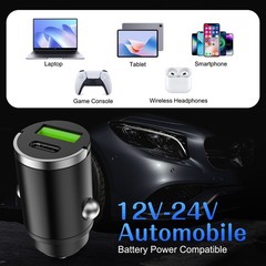 100W Car Charger Fast Charging USB-C PD Port Smart Temperature Control Flush