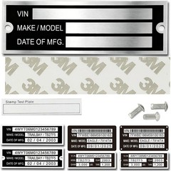 Blank Aluminum ID Plates, Metal Identification Plate, Serial Number Tag, Equi…