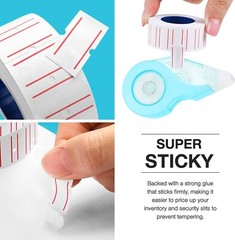30 Rolls 15000pcs White Price Gun Labels 30 Red Line + 3 Refill Inks