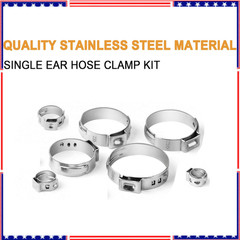 Single Ear Hose Clamps, Oetiker Clamps, 92Pcs(6.0mm-22.6mm) Crimp Pipe Clamps
