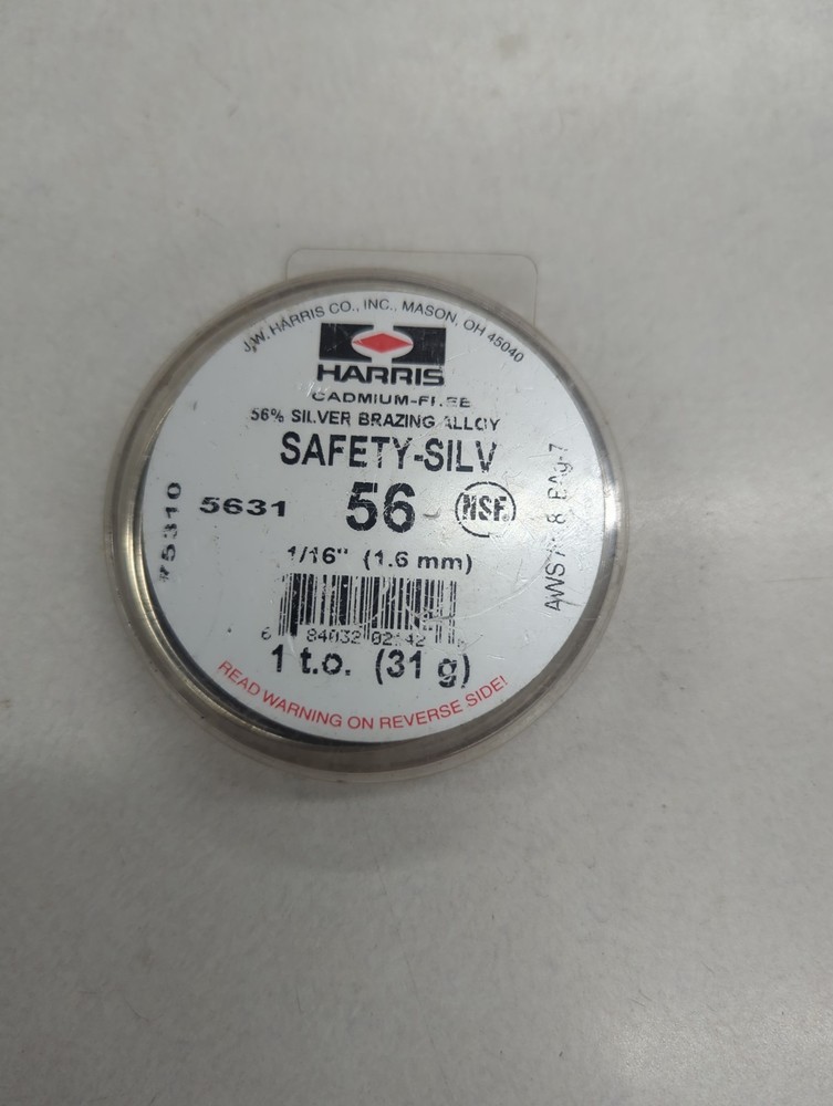 JW HARRIS 5631 Safety-Silv 56 Silver Solder Brazing Alloy
