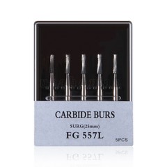 5 piezas Fresas de carburo para cirugía dental 25 mm de longitud FGOS FG-557XL
