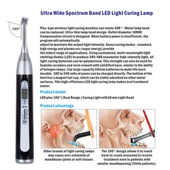 Dental Wireless LED Curing Light Lamp 1 Second Curing High Power 2500 mw/cm²