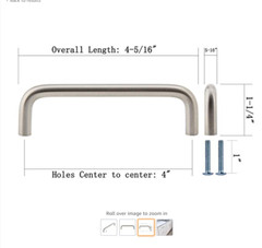 Silverline Satin Nickel Cabinet Drawer Wire Pull Solid Handle(CC) 96mm( 25P)
