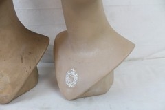 2 Vintage Fiberglass Mannequin Head Wig Painted Eyes Halloween Bust White