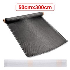 20″ x 10FT Real Carbon Fiber Fabric Cloth Roll 3k 200gsm 2×2 Twill Weave Black