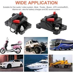 Waterproof Car Circuit Breaker Fuse Reset 30-300 Amp 12V-48V DC Car Boat Auto