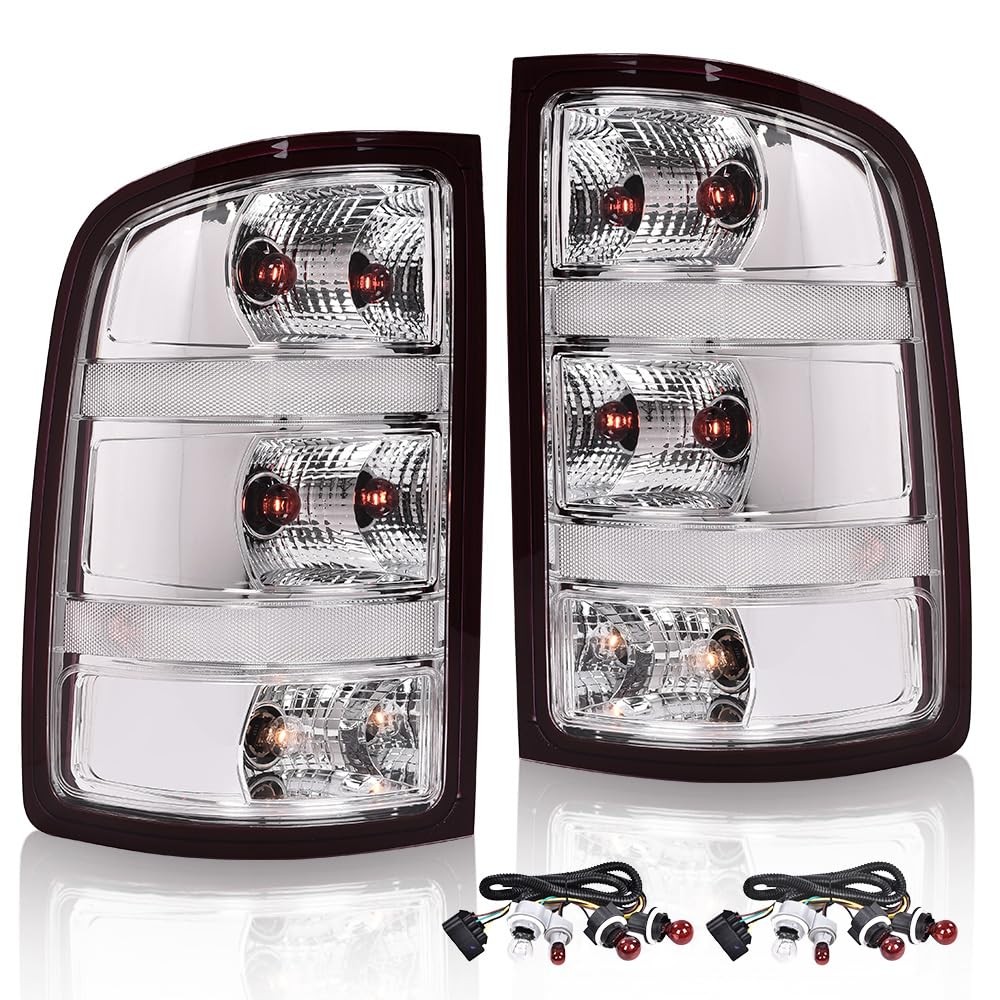Tail Light w/Bulbs Harness GMC Sierra 1500 2500 3500HD 07-13 25958485 Red Lens