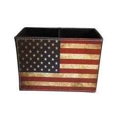 DreamsEden Pen Holder, 5.9 × 2.76 × 4.3 inches, American Flag Rectangle