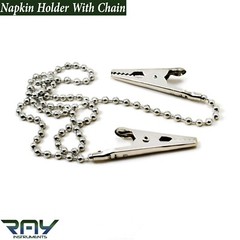 Dental Bib Clips Napkin Holder Crocodile Flexible Chain with Metal Ball