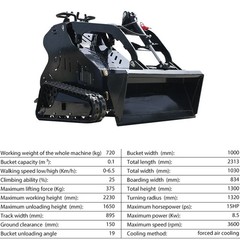 Mini Skid Steer Loader 13.5HP Rato Gas Engine Tracked Hydraulic for Farm Garden