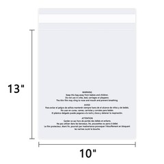 WEPOLY 10×13 Clear Poly Bags, 500 Count Self Seal for Clothing & Merchandising