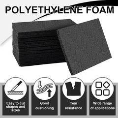12Pcs 12x8x0.5 Black Polyethylene Foam Sheets Packing Cushion Pads for Shipping