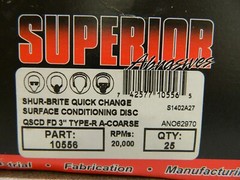 Superior Abrasives Aluminum Oxide Quick Change Disc 25 Pack 3″ Disc Diam 10556
