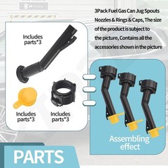 3 Pcs Fuel Gas Can Jug Spouts Nozzles & Rings & Caps for Blitz 900302 900092 …