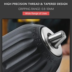 3/8″ Keyless Drill Chuck Adapter with 1/4″ Hex Shank for Impact Drivers