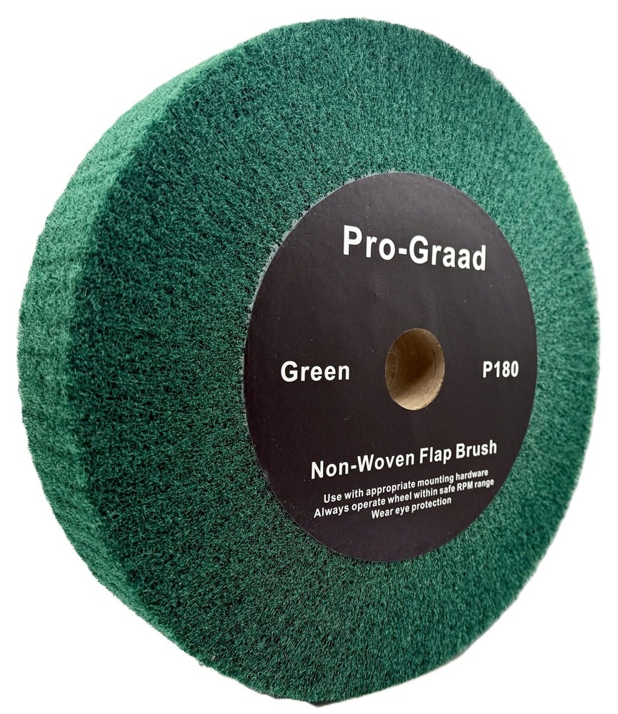 Pro-Graad 10” x 2” Green P180 Non-Woven Bench Grinder Polishing Burnishing…