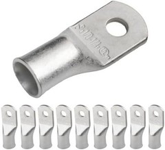 10pcs 1/0 AWG 1/4 Stud Tinned Copper Lugs Heavy Duty Battery Cable Ends 0 Gauge