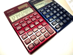 🧮 Casio SL-1100TV METALLIC RUBY RED 💎🍒Gem Collectible Calculator BIG Display