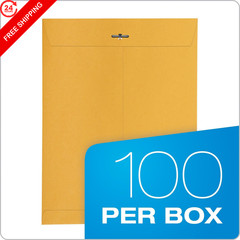 Quality Park 10 x 13 Clasp Envelopes, Gummed, 10 x 13, Kraft